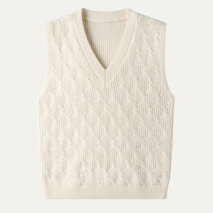 Freja Andersen | Herre varm tekstureret strikket V-hals Vest