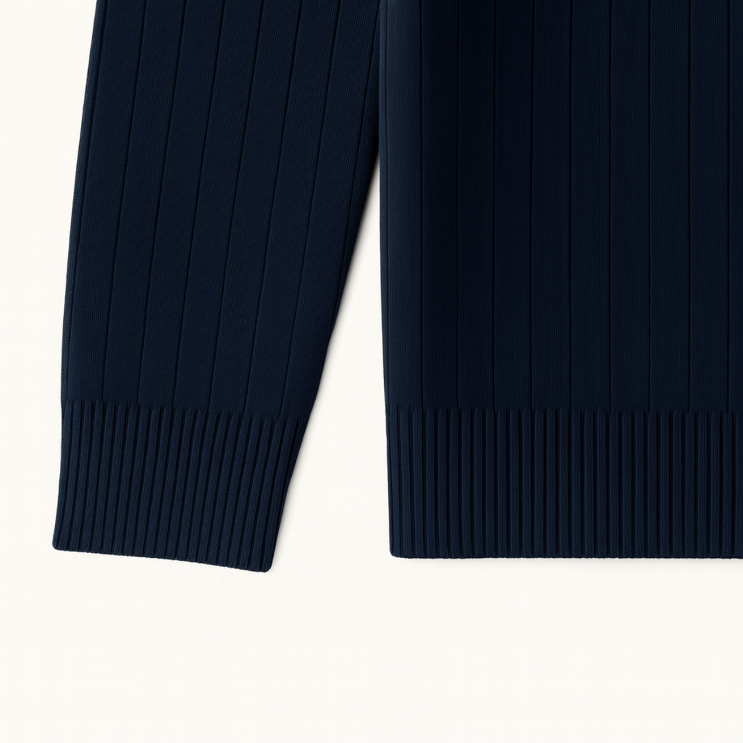 Ashford Ribbed halv lynlås trøje til mænd