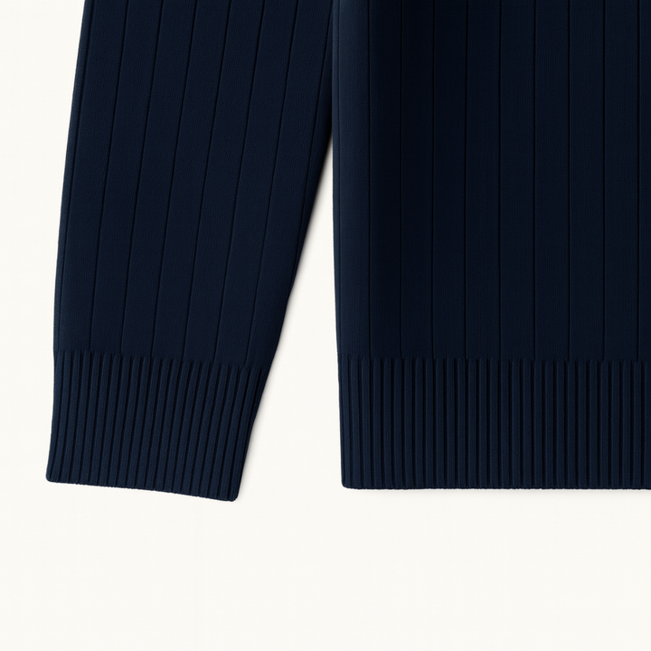Ashford Ribbed halv lynlås trøje til mænd
