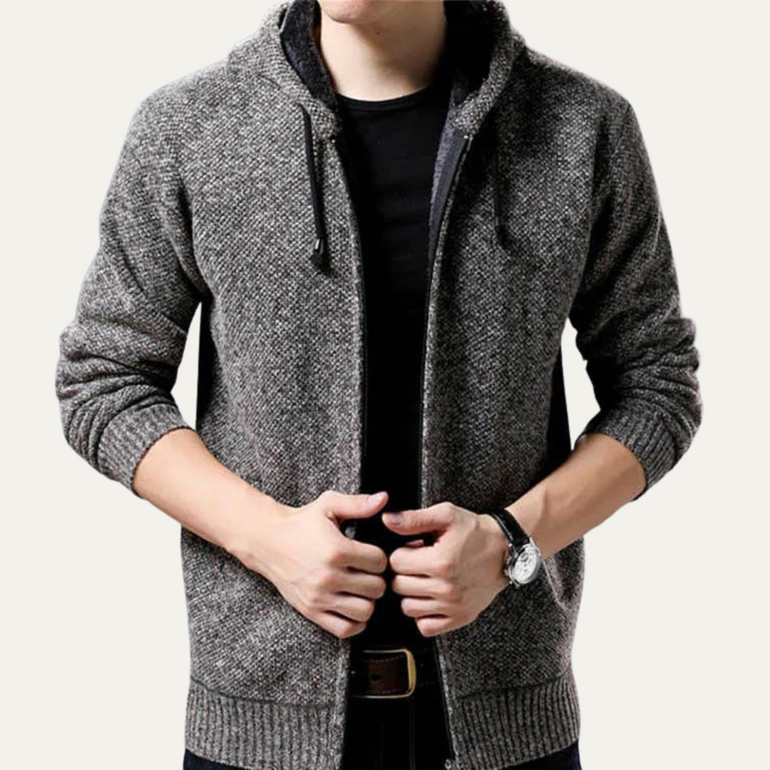 Freja Andersen | Herre afslappet strik Zip Up Hoodie jakke