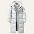 Freja Andersen | Herre med hætte Longline sort puffer frakke