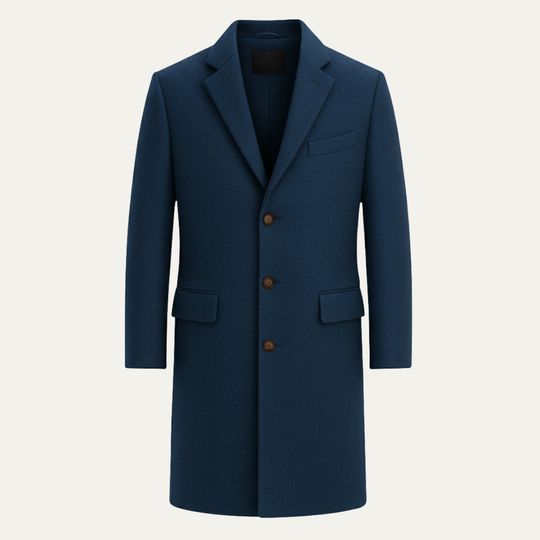 Freja Andersen | Herre stilren enkeltknappet uldblanding Overcoat