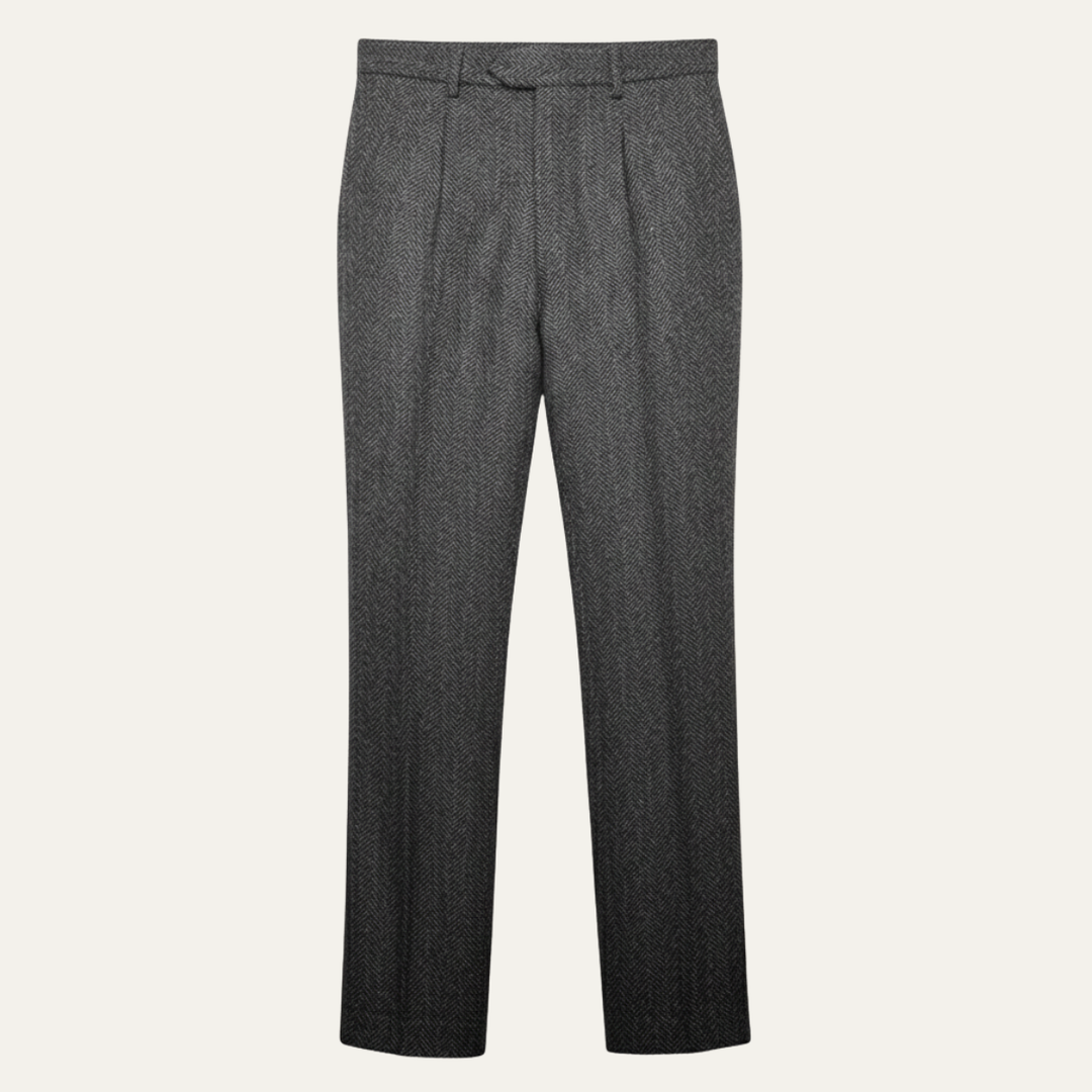 Bridgecrest | Herre High Waisted sildeben Retro tweed uld bukser
