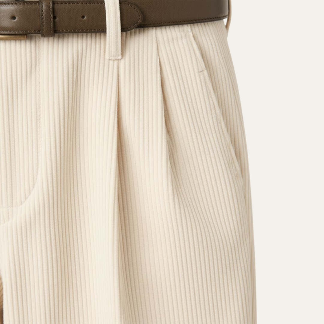Timberwood | Herre høj talje plisserede Straight Leg Formal bukser