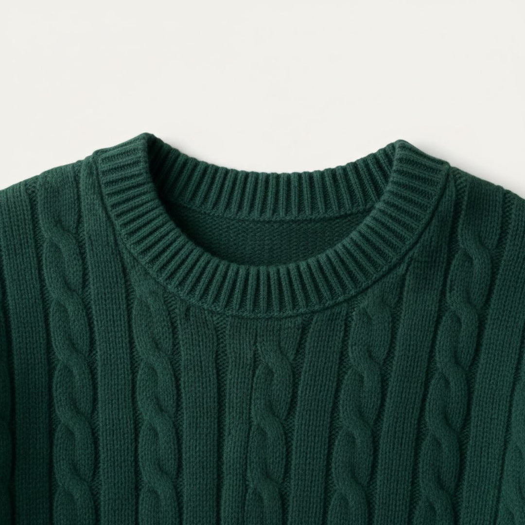 Versailles kashmir merino uld strik trøje til mænd - grøn