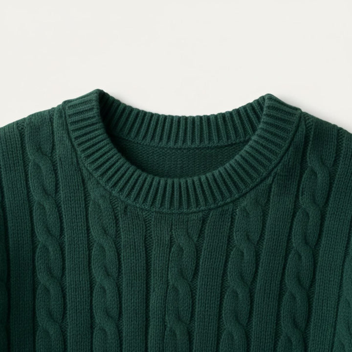 Versailles kashmir merino uld strik trøje til mænd - grøn