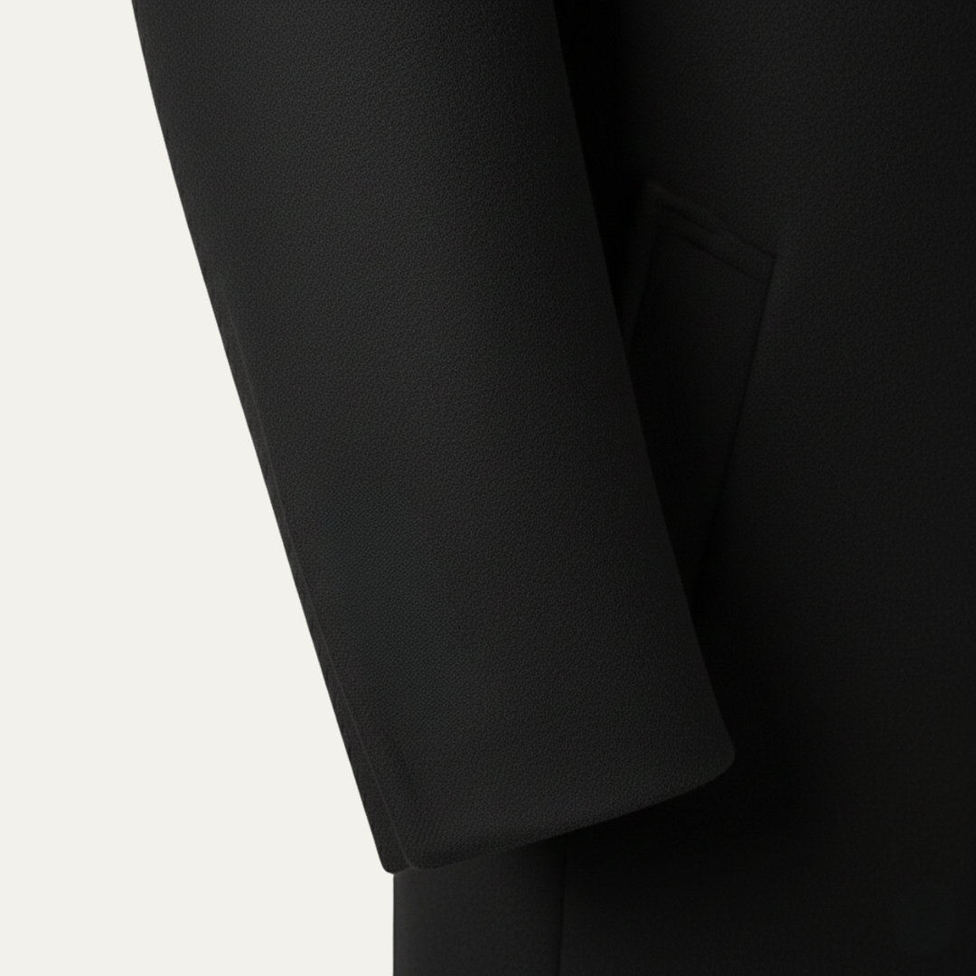 Freja Andersen | Herre lang dobbeltknappet uldblanding stilren Overcoat