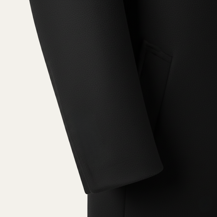 Freja Andersen | Herre lang dobbeltknappet uldblanding stilren Overcoat