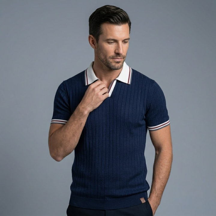 Freja Andersen | Herre strik poloshirt