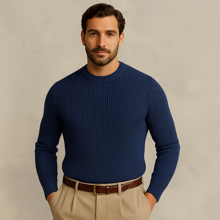 Tokyo merino uld Ribbed O Neck trøje