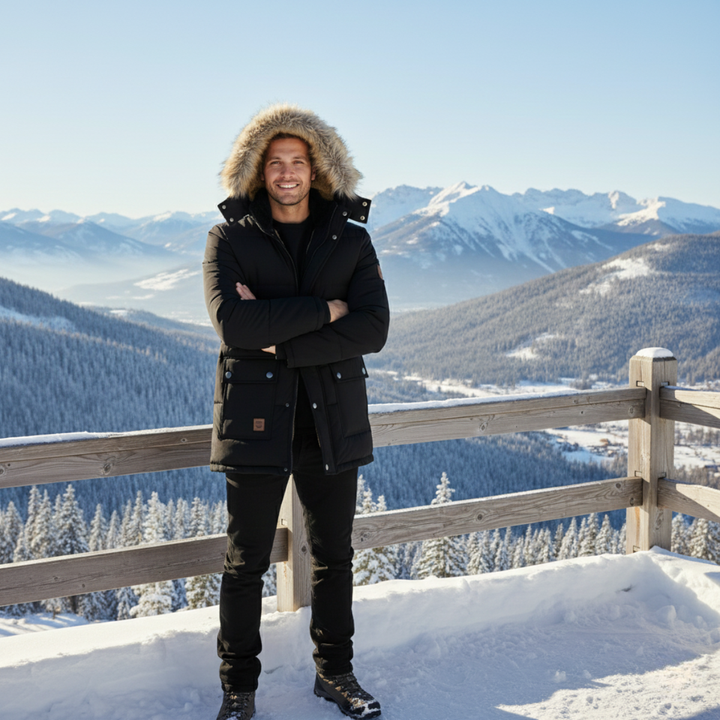 Freja Andersen | Herre Windproof fleeceforet med hætte vinter jakke