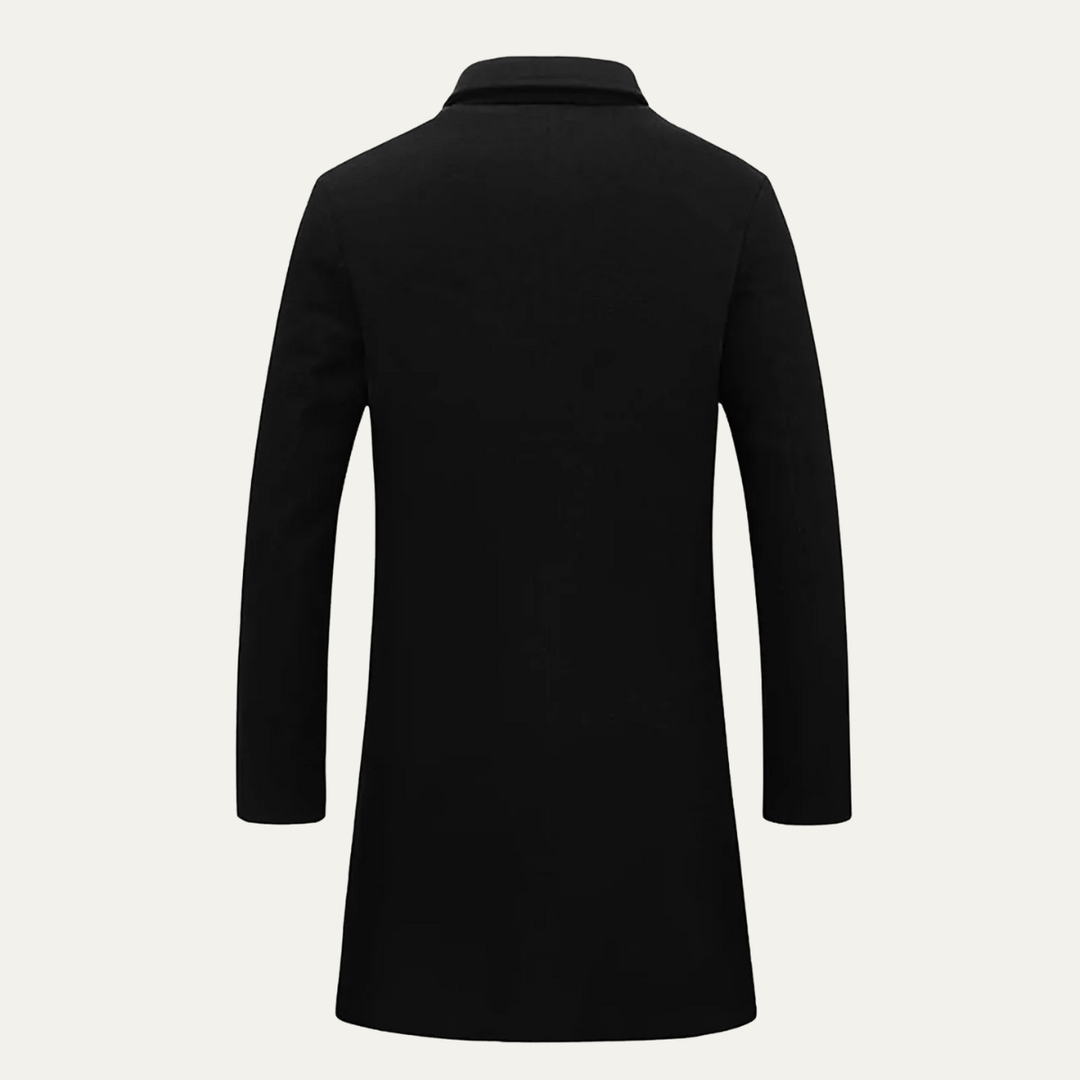 Freja Andersen | Herre lang dobbeltknappet uldblanding stilren Overcoat