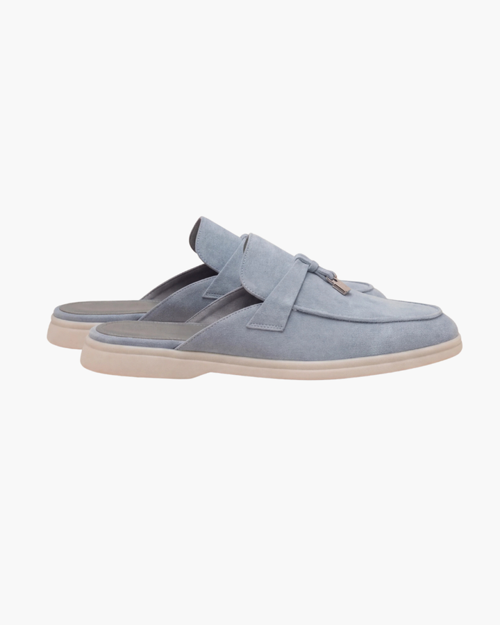Sky blå Suède Mediterranean Mule