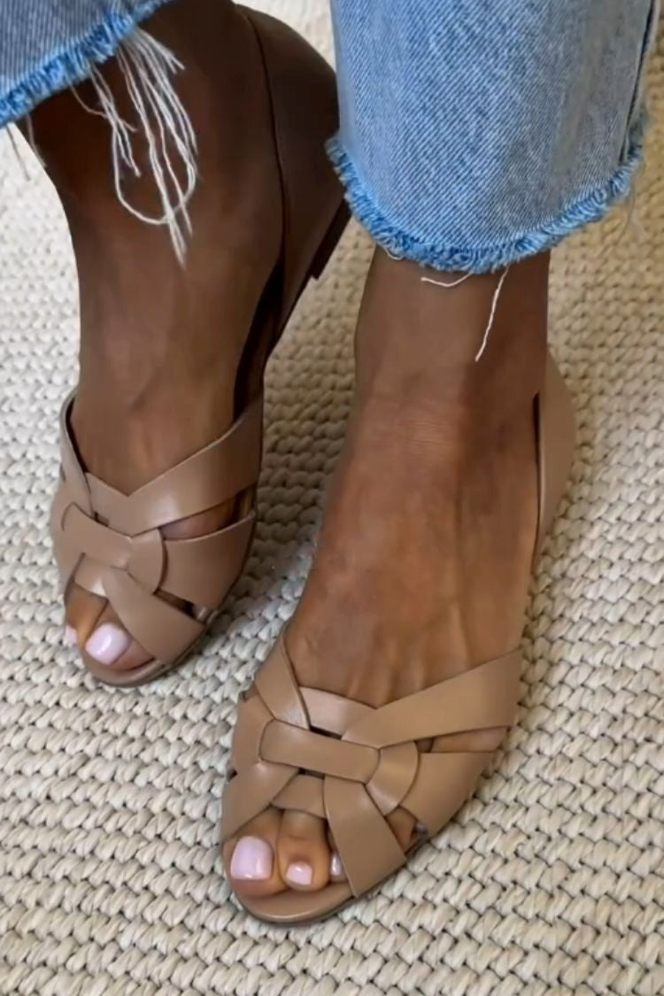Serafina | Naturfarvede flettede sandaler