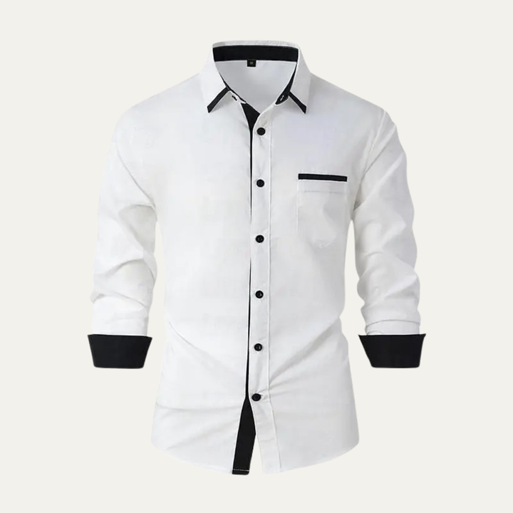 Freja Andersen | Herre afslappet Contrast Trim knaplukning skjorte