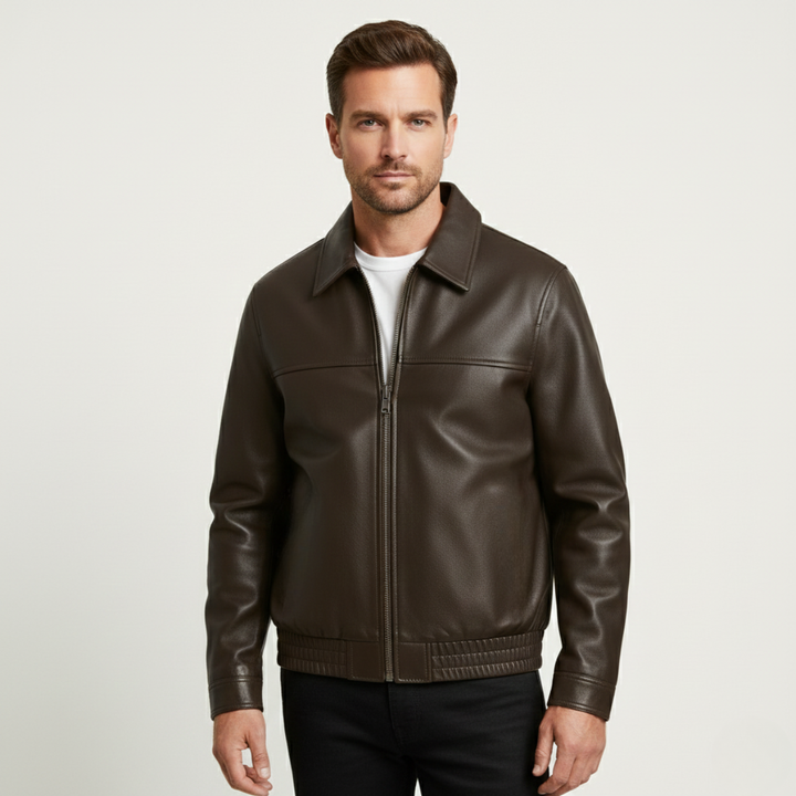 Freja Andersen | Herre klassisk Zip Biker læder jakke