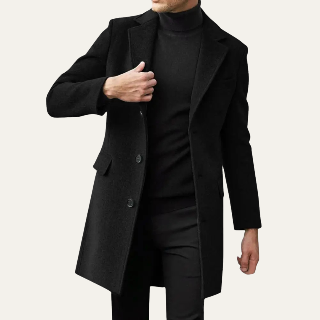 Freja Andersen | Herre enkeltknappet uldblanding Overcoat