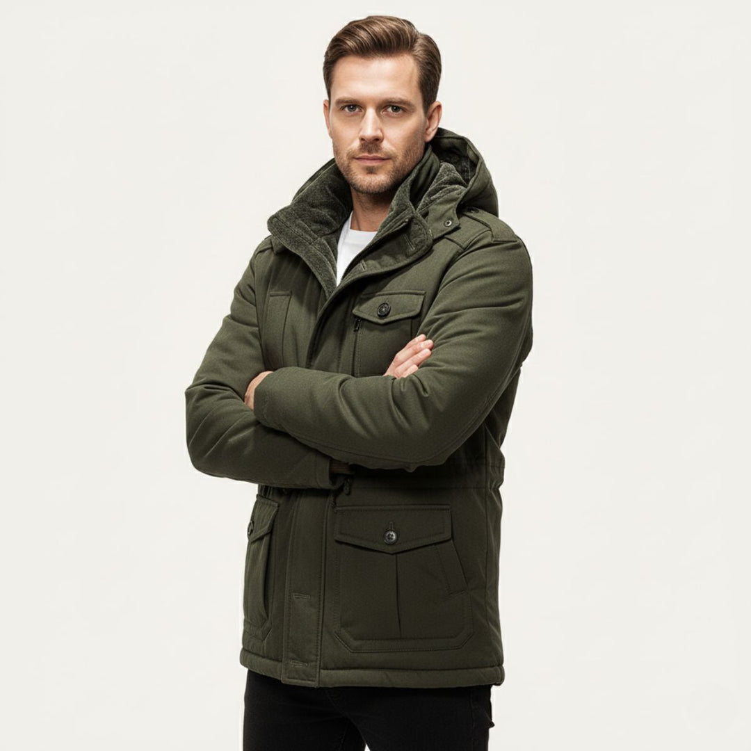 Freja Andersen | Herre Insulated vinter med hætte Parka jakke