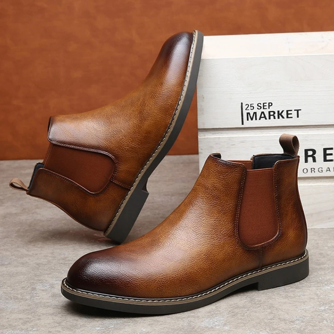 Vernaccia | Herre Retro Style Pointed Toe Ankle læder sko