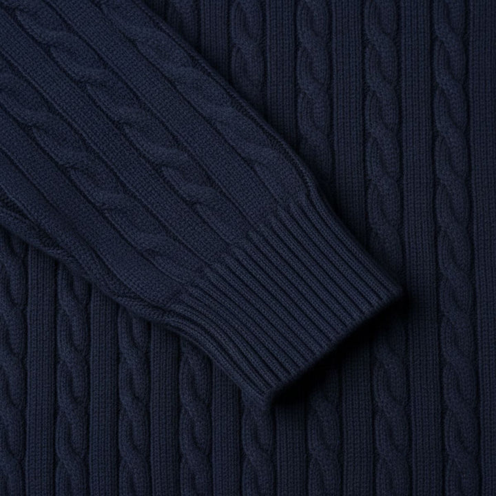 Versailles kashmir merino uld strik trøje til mænd - marineblå