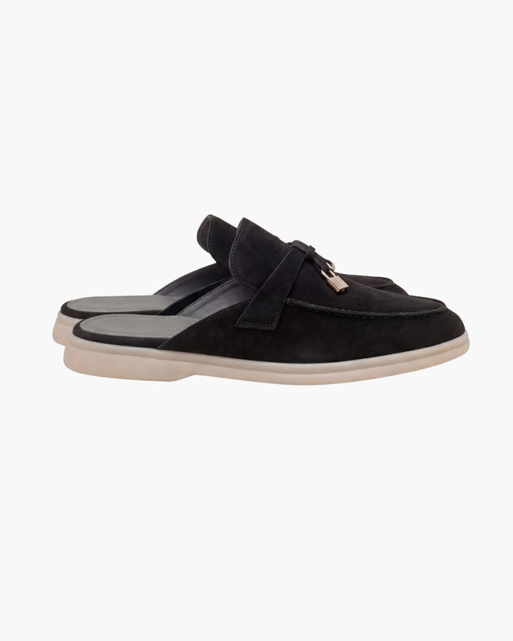 sort Suède Mediterranean Mule