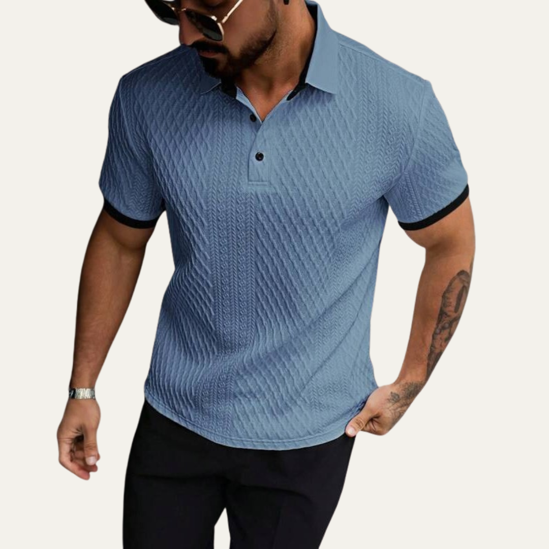 Brookside Park herre klassisk tekstureret poloshirt med Contrast krave