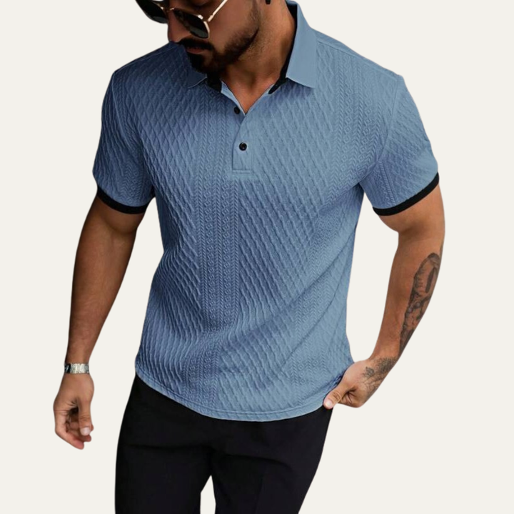 Brookside Park herre klassisk tekstureret poloshirt med Contrast krave