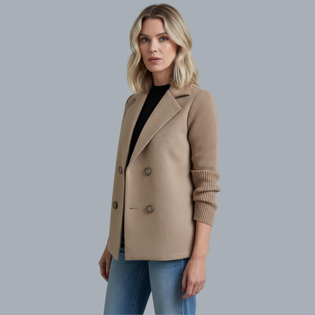 Sasha | Ribstrikket blazerfrakke — 2