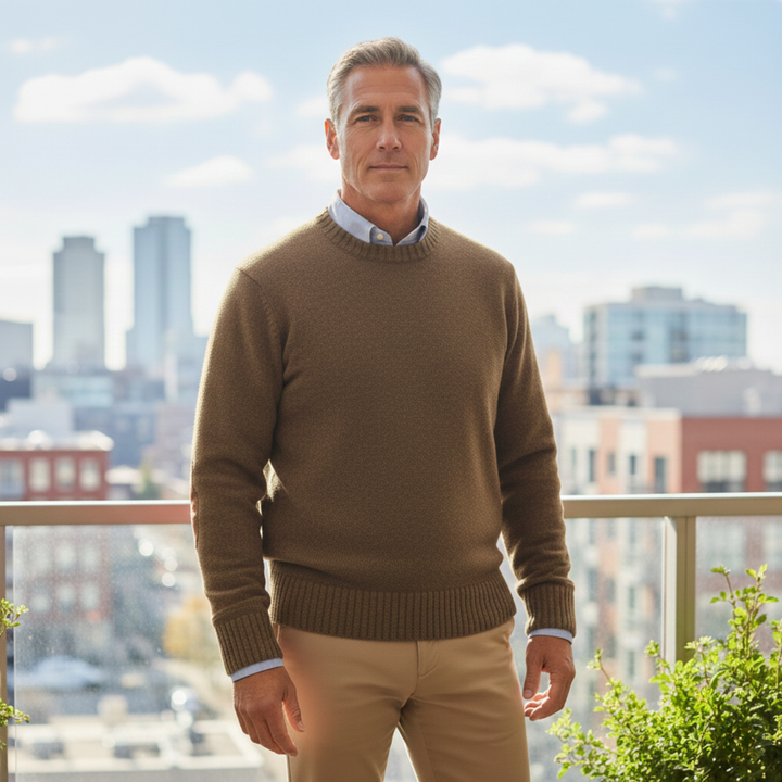 Briarwood | Herre Oversized strik trøje med Elbow Patches