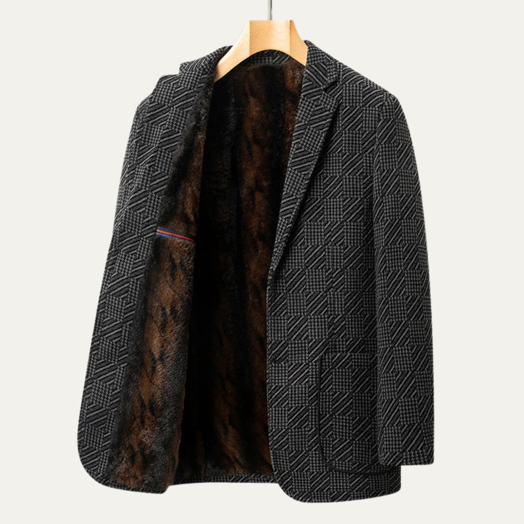 Freja Andersen | Herre business chenille vinter blazer med blødt foer