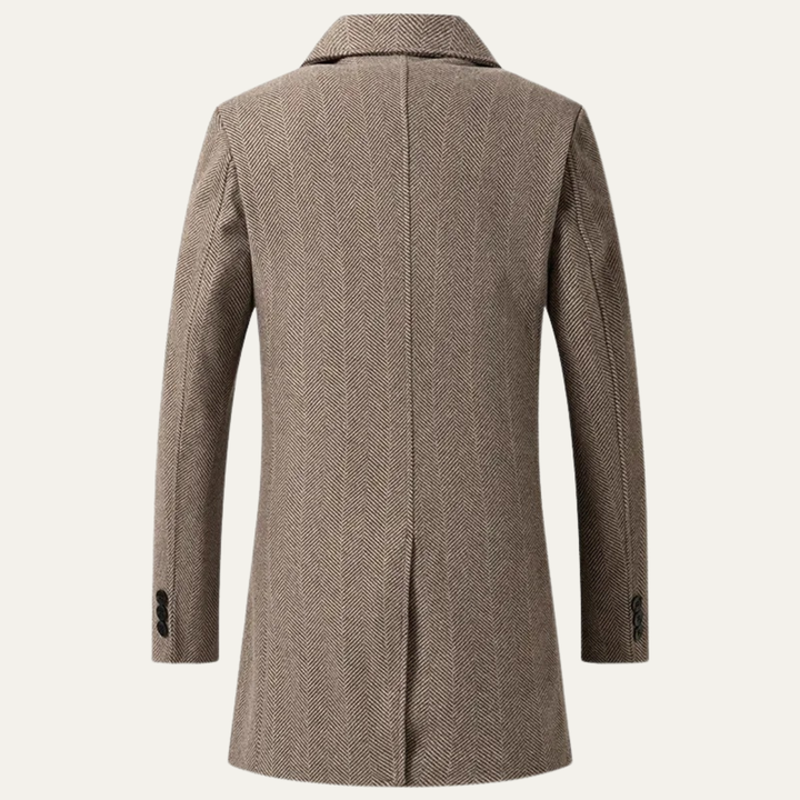 Freja Andersen | Herre vintage dobbeltknappet uld vinter frakke med Lapel