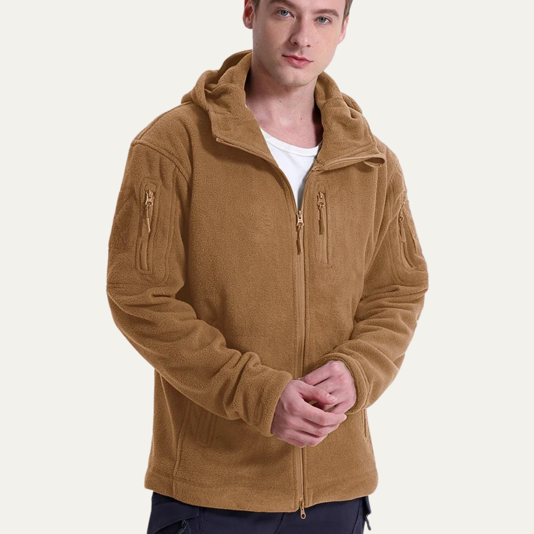Freja Andersen | Herre varm Tactical Fleece jakke med Hood and Multi Pockets