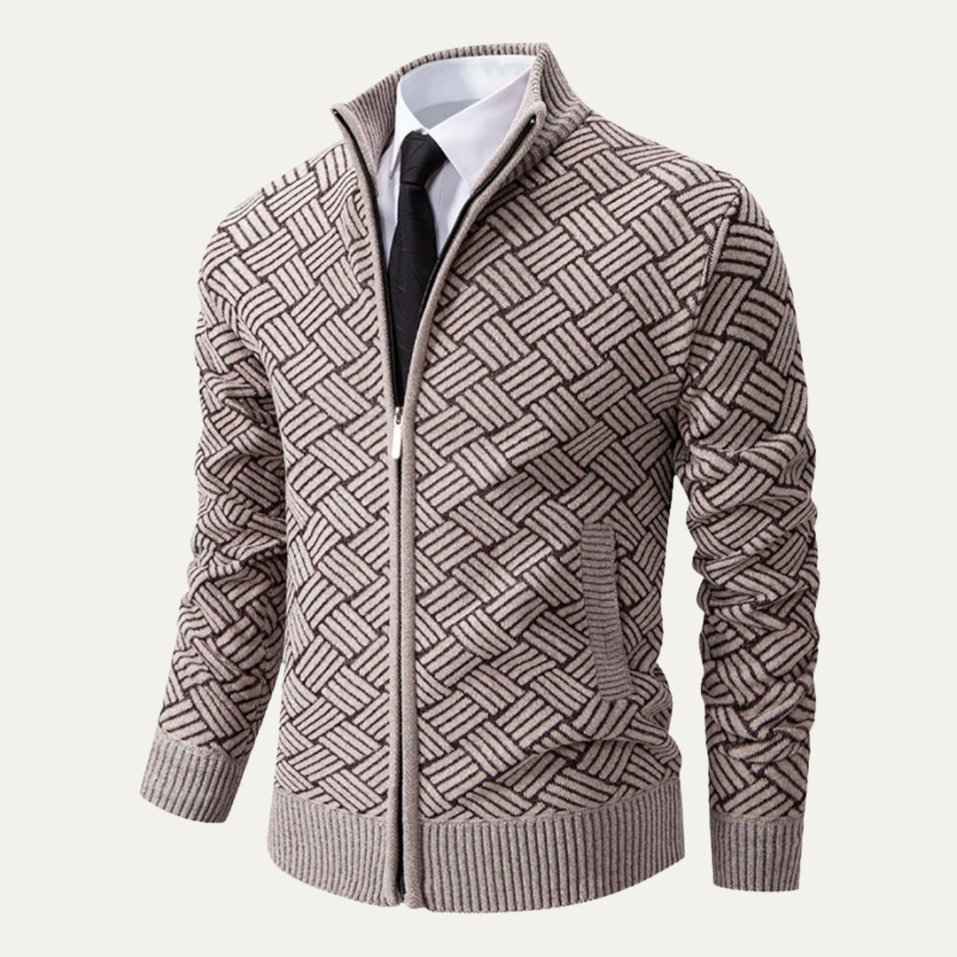 Freja Andersen | Herre varm fleeceforet tyk strikket Full Zip jakke