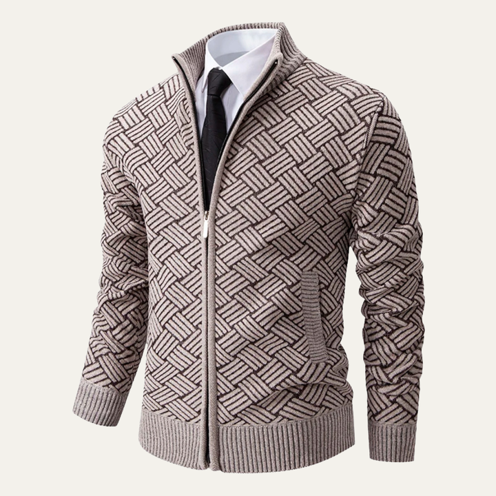 Freja Andersen | Herre varm fleeceforet tyk strikket Full Zip jakke