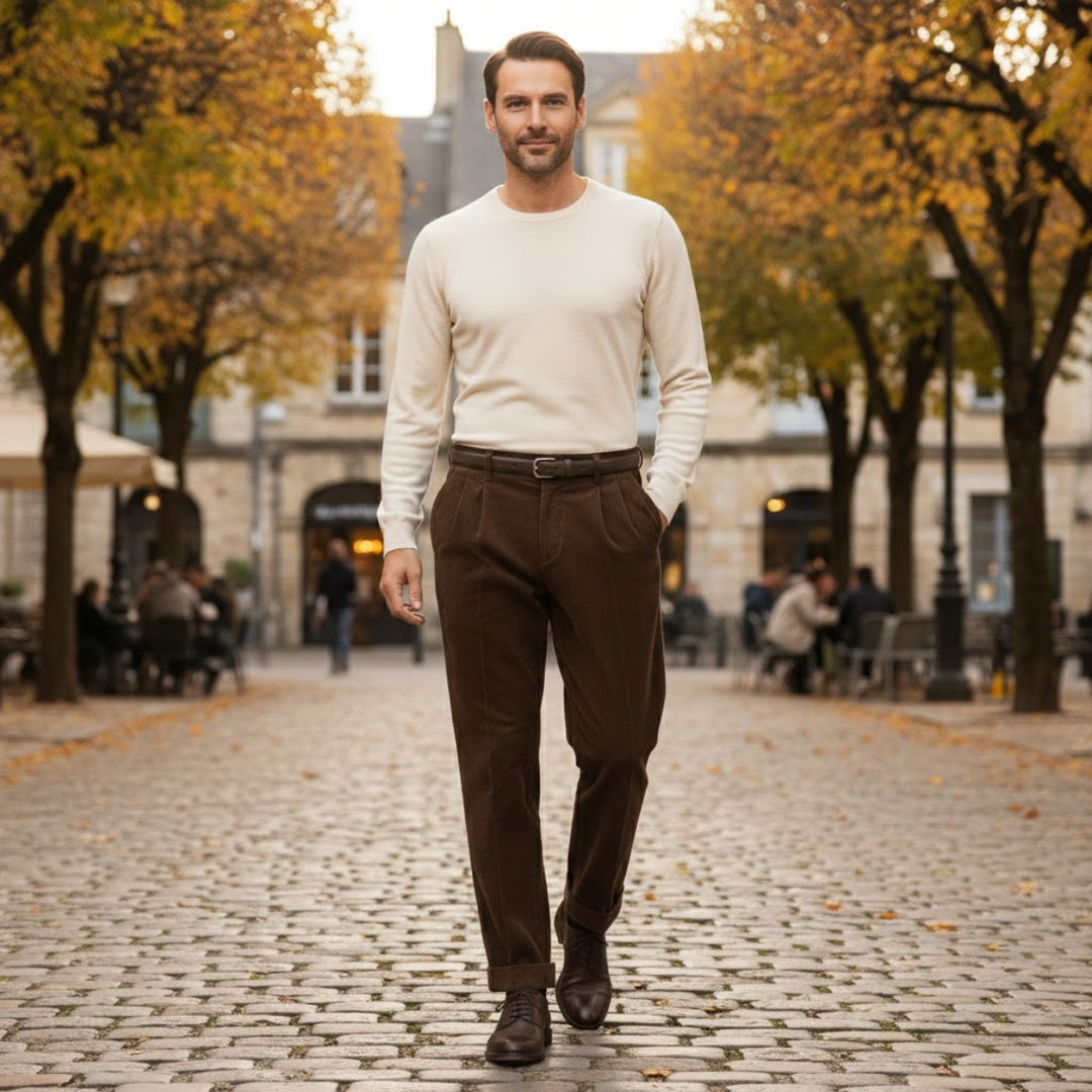 Timberwood | Herre høj talje plisserede Straight Leg Formal bukser