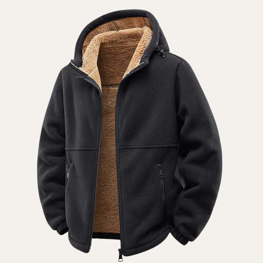 Freja Andersen | Herre varm blød Shell Fleece Zip Up med hætte jakke