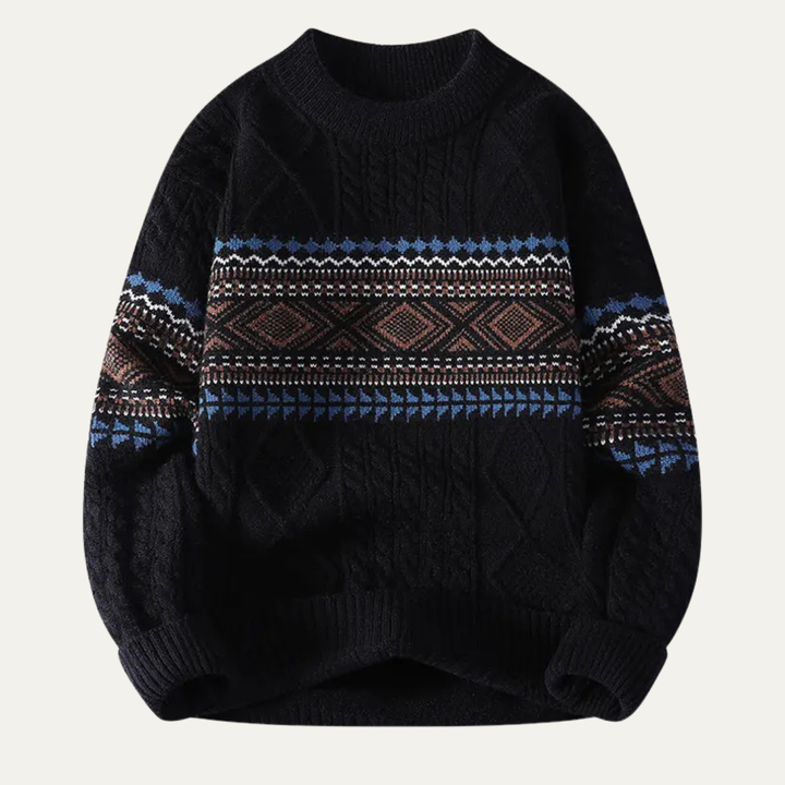 Carloforte | Herre strikket vinter varm trøje med Nordic Pattern