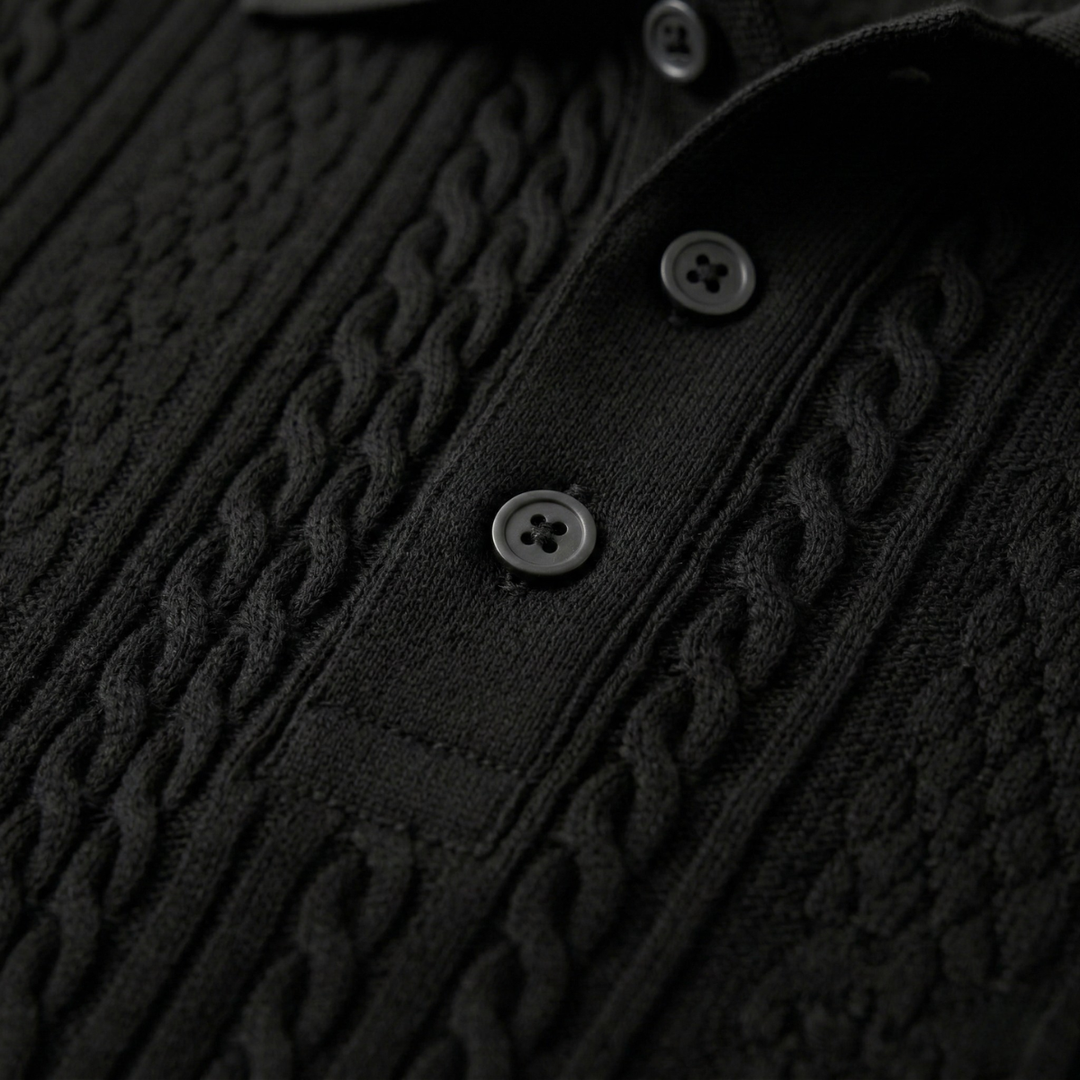 Stonebrook Ridge herre afslappet tekstureret poloshirt - sort