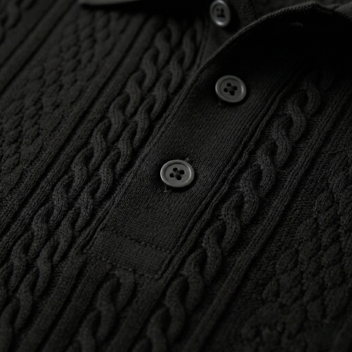 Stonebrook Ridge herre afslappet tekstureret poloshirt - sort