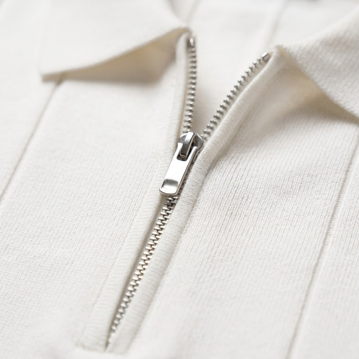 Freja Andersen | Herre strik Zip poloshirt