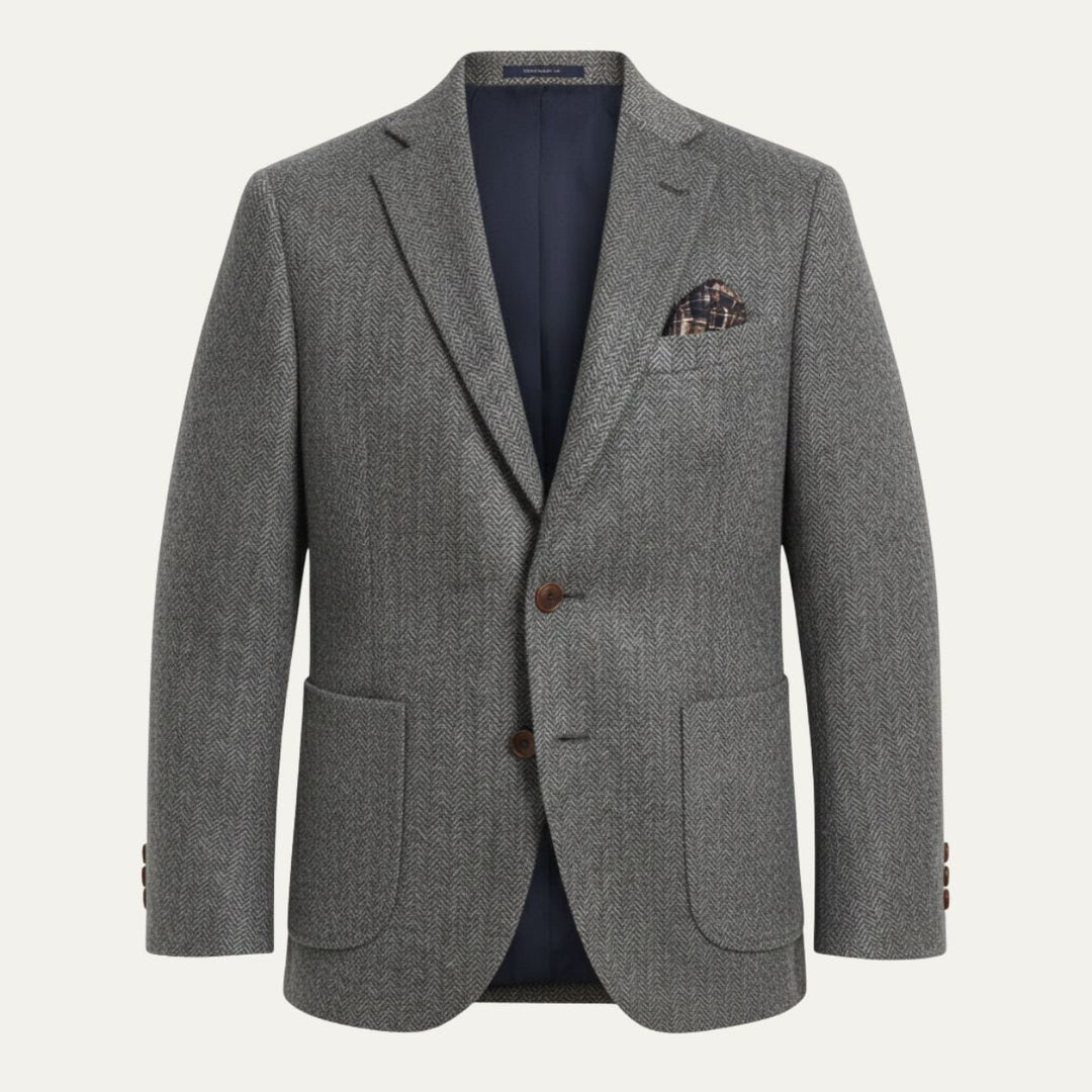 Freja Andersen | Herre Office sildeben enkeltknappet uld tweed blazerjakke