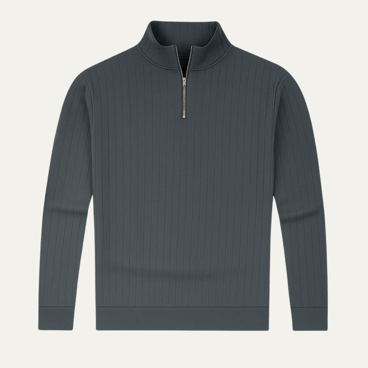 Ashford Ribbed halv lynlås trøje til mænd