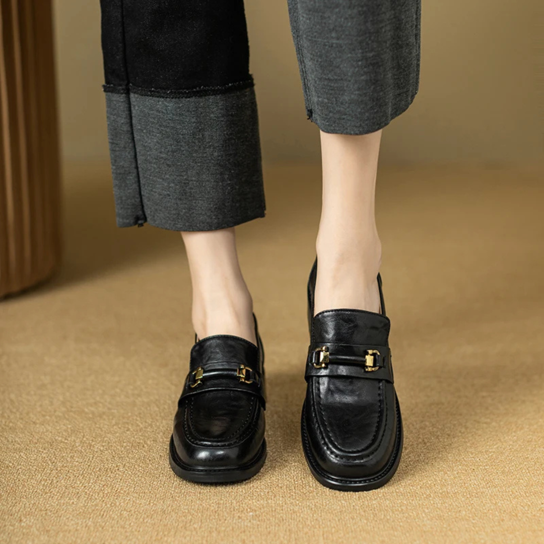 Montepulciano | Herre klassisk Slip On læder loafers med Metal Buckle