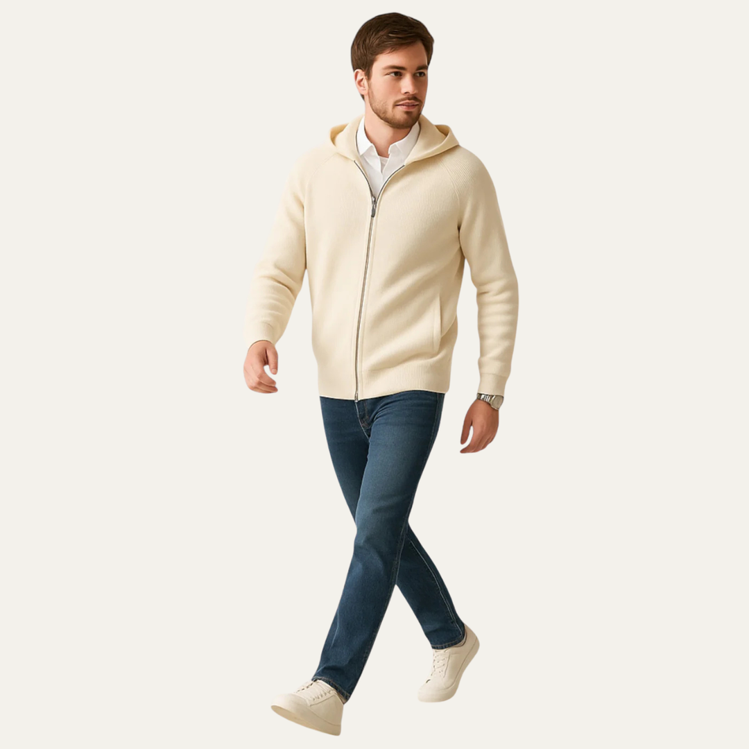 Riva Garda herre blød luksus merino uld Zipped trøje