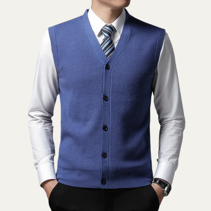Freja Andersen | Herre stilren knap strik Waistcoat