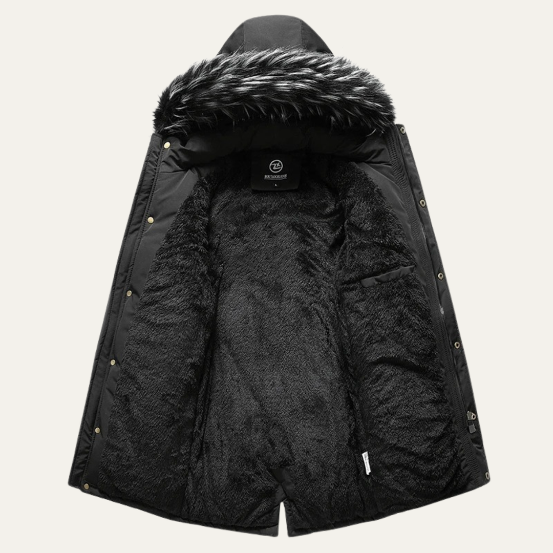 Freja Andersen | Herre vinter varm Detachable Fur med hætte jakke