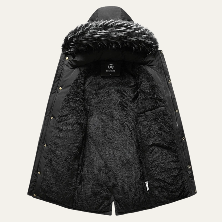 Freja Andersen | Herre vinter varm Detachable Fur med hætte jakke