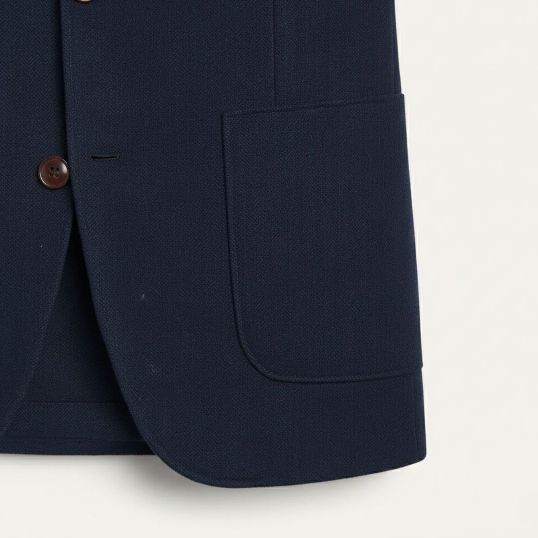Freja Andersen | Herre Office sildeben enkeltknappet uld tweed blazerjakke