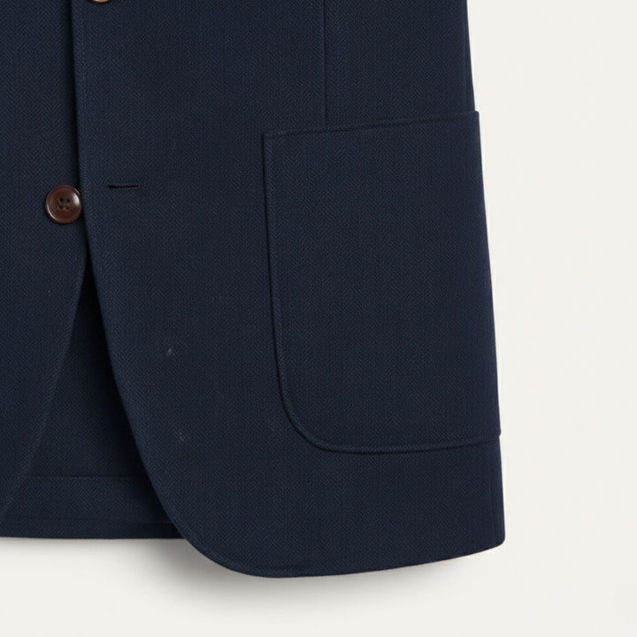 Freja Andersen | Herre Office sildeben enkeltknappet uld tweed blazerjakke