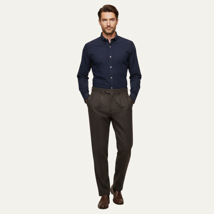 Bridgecrest | Herre High Waisted sildeben Retro tweed uld bukser